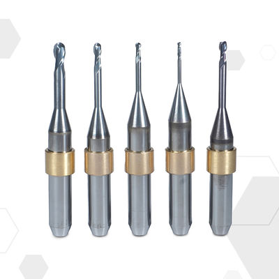 CNC Titanium Axis Dental Burs Tungsten Steel Multi Flute Helical Groove Diamond Burs
