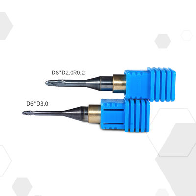 CNC Titanium Axis Dental Burs Tungsten Steel Multi Flute Helical Groove Diamond Burs