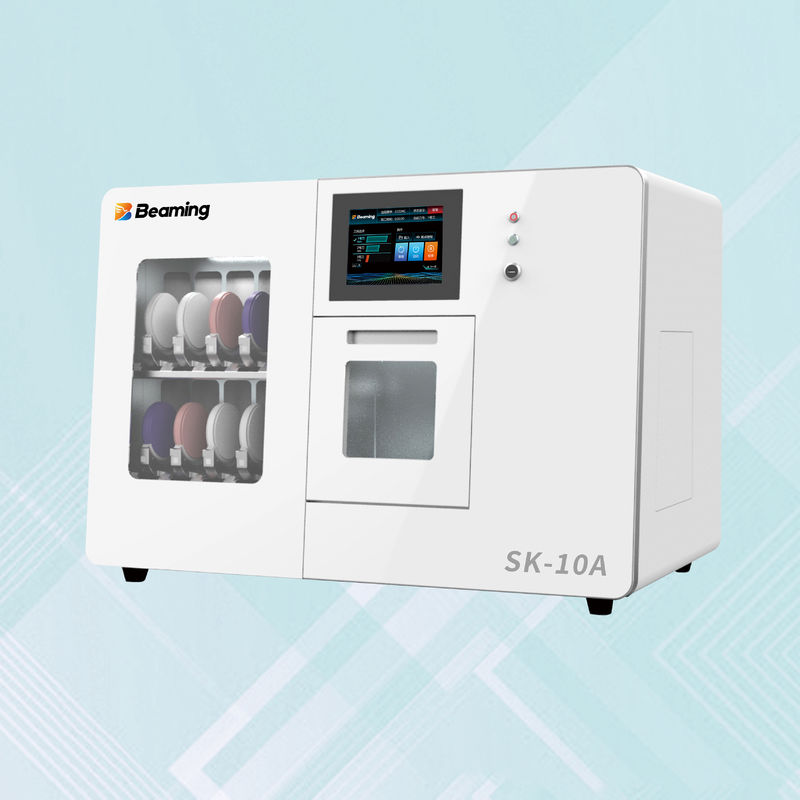 White Dental Lab Technician Equipment 10 Disc Capacity Robotic Loading Milling Machine Dental Laboratory