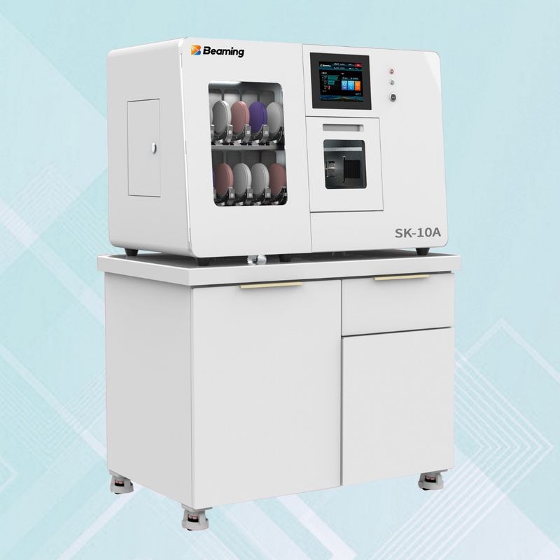 White Dental Lab Technician Equipment 10 Disc Capacity Robotic Loading Milling Machine Dental Laboratory