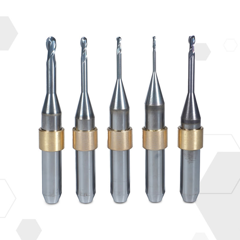 CNC Titanium Axis Dental Burs Tungsten Steel Multi Flute Helical Groove Diamond Burs